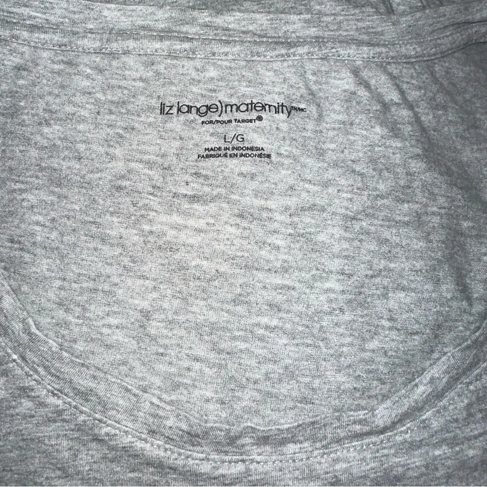 Liz Longe Maternity Gray Graphic Tee Baby Mama Size Large - Picture 6 of 6